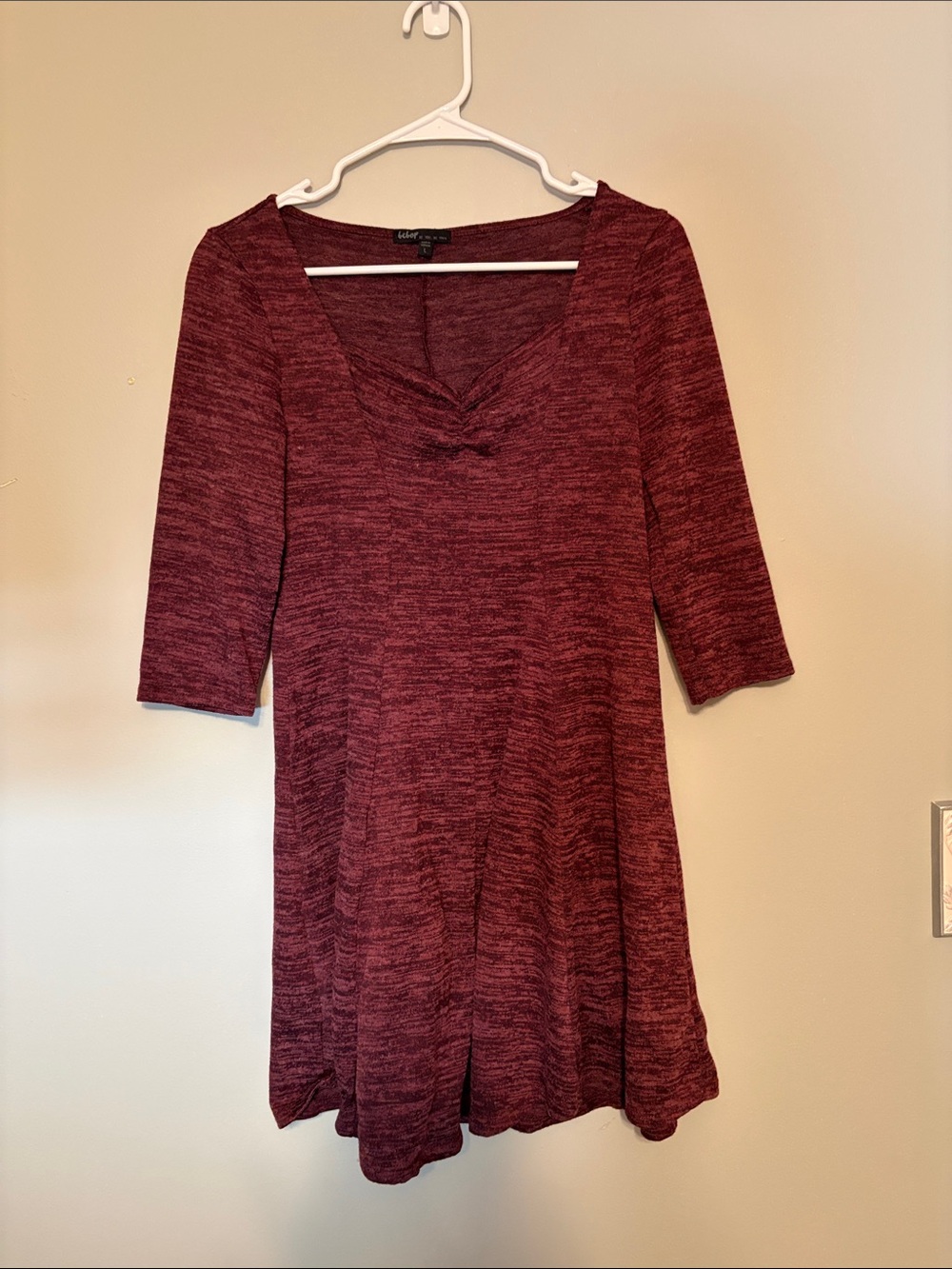 BeBop Girls Marled Burgundy Dress